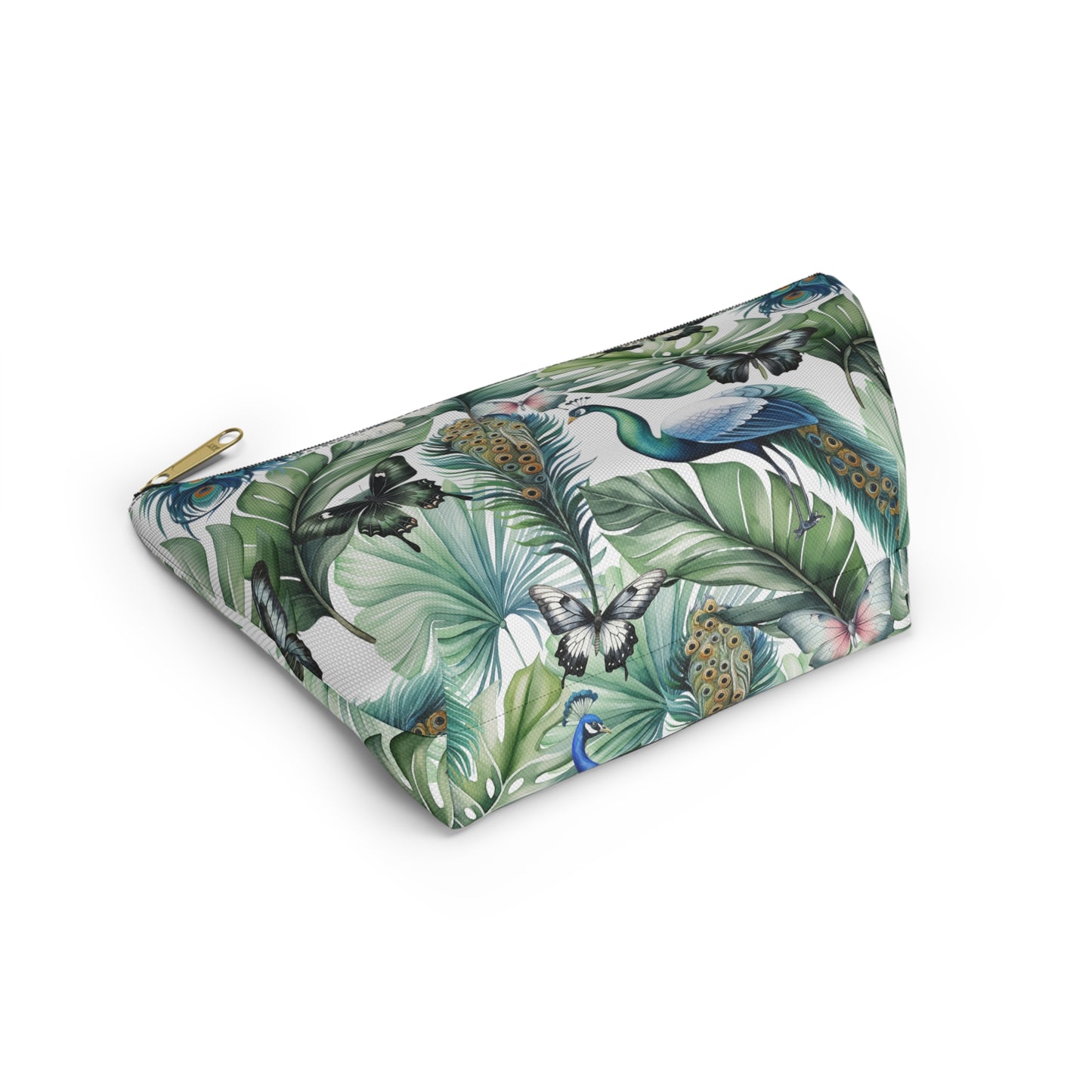 Tropical Peacock Accessory Pouch w T-bottom