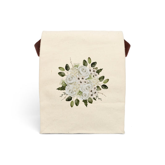 April Bouquet Canvas Lunch Bag With Strap