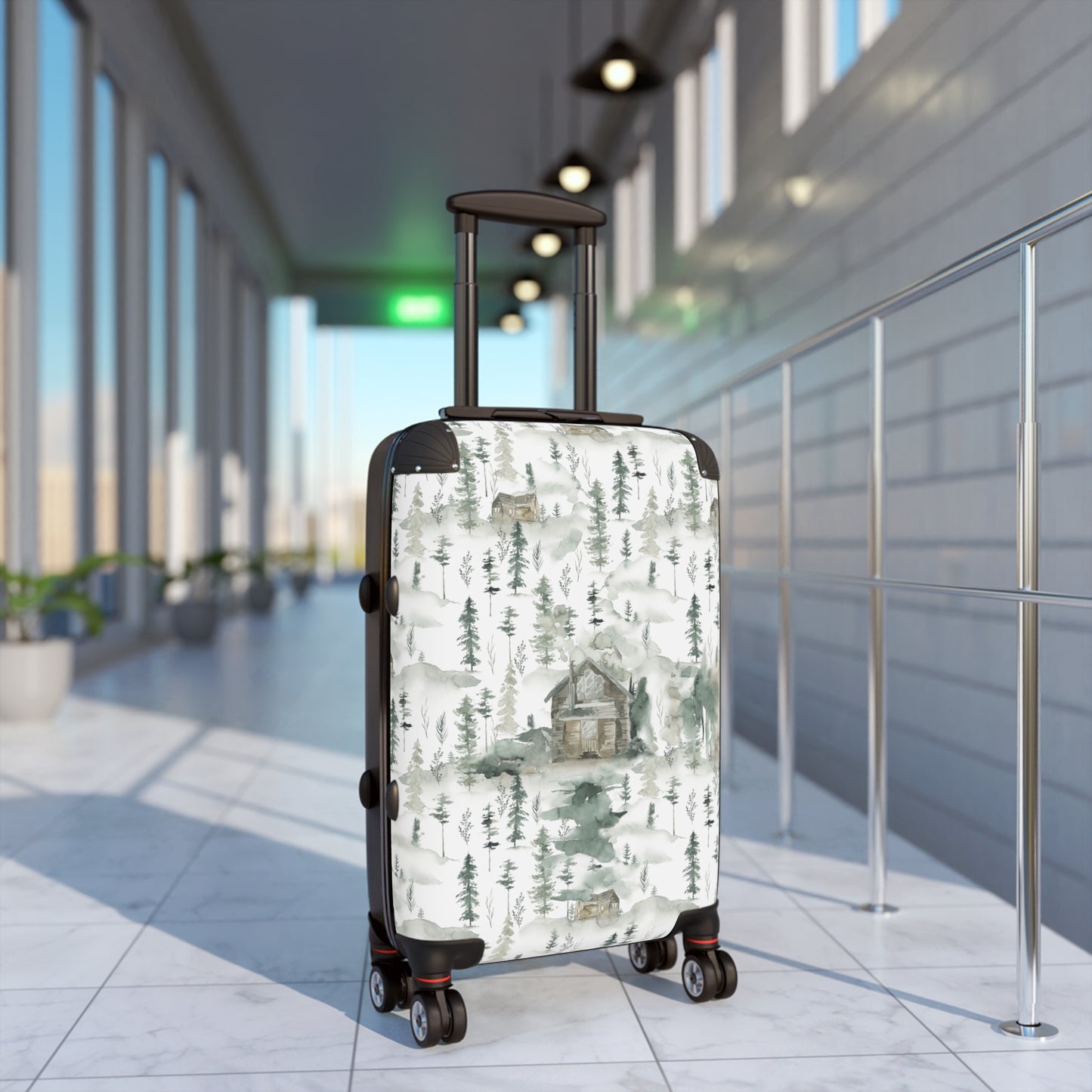 Green Woodland Mountain Suitcase