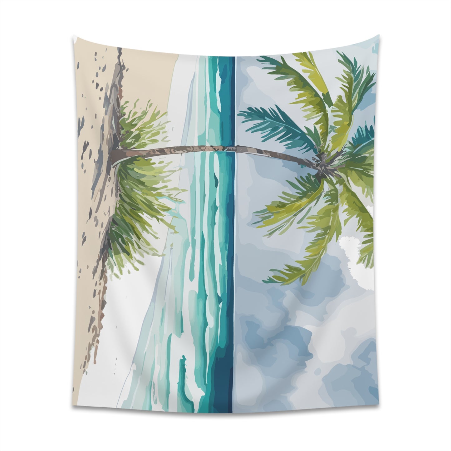 Palm Tree Beach Printed Wall Tapestry