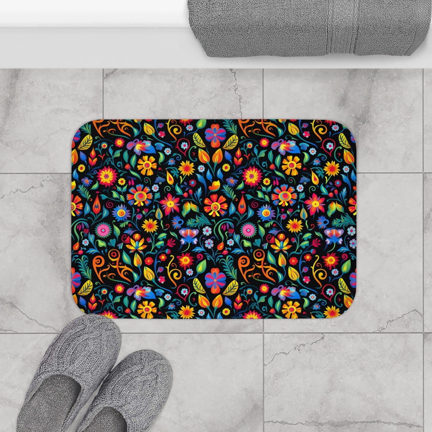 Mexican Floral Bath Mat