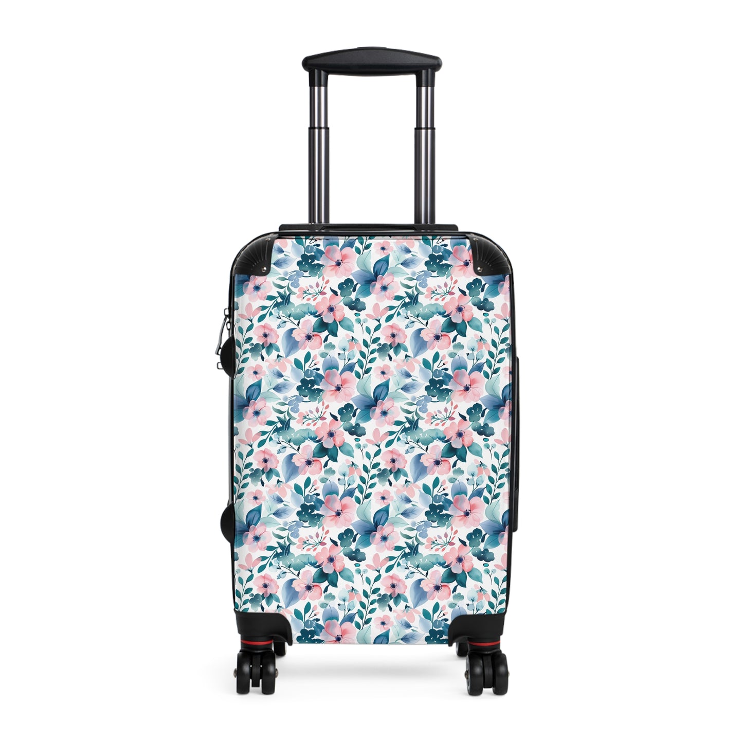 Pink and Teal Floral Suitcase