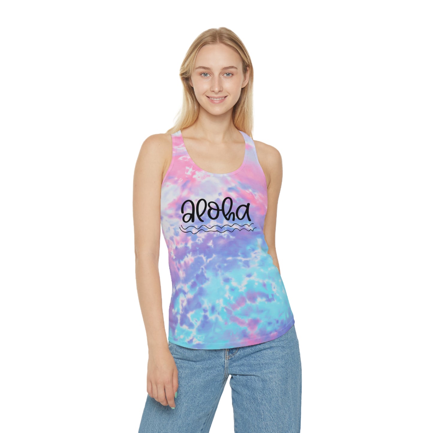 Aloha Tie Dye Racerback Tank Top