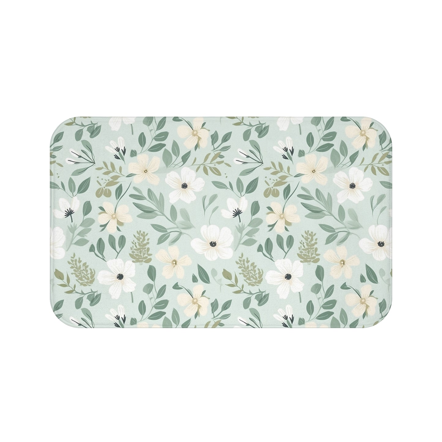 Sage Floral Bath Mat