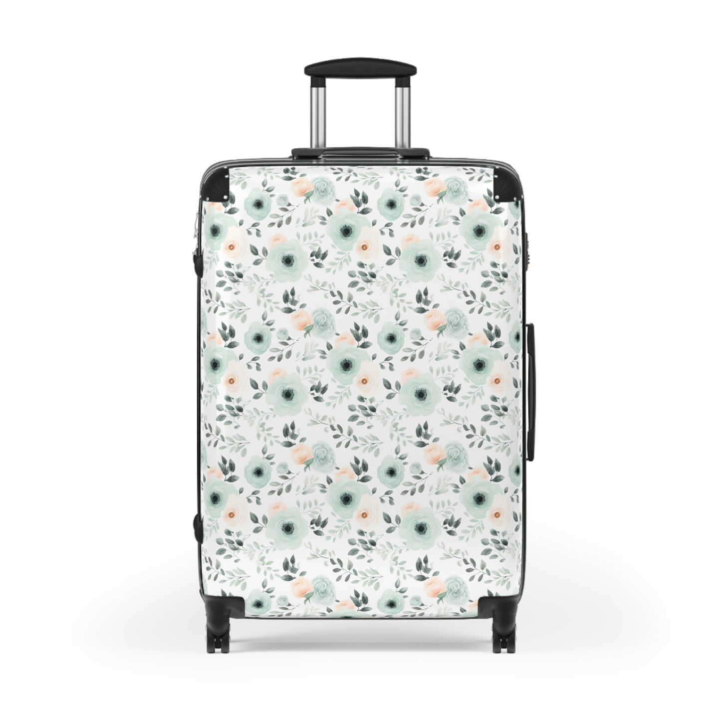 Mint Floral Suitcase