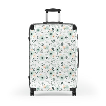 Mint Floral Suitcase