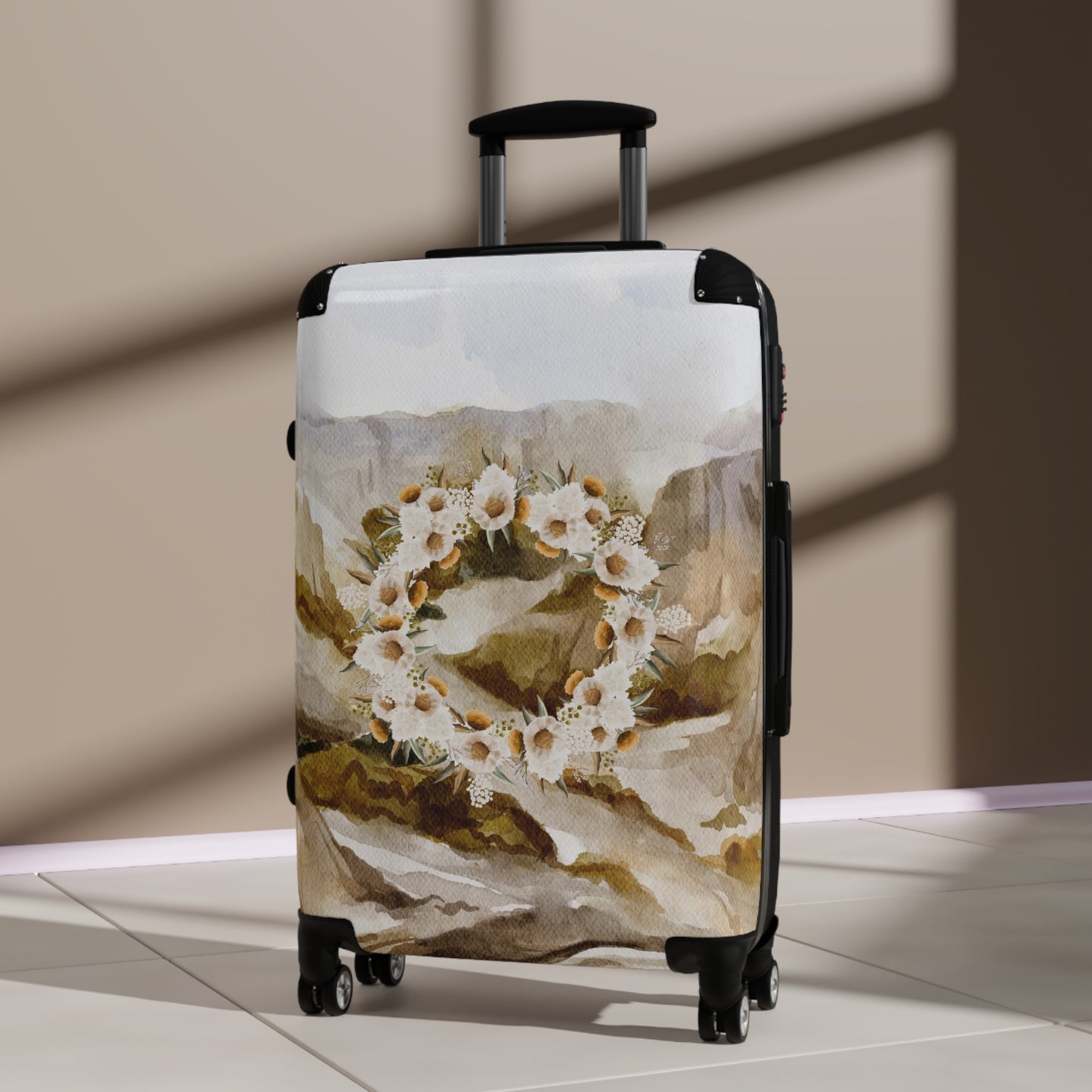 March Landscape Floral Suitcase