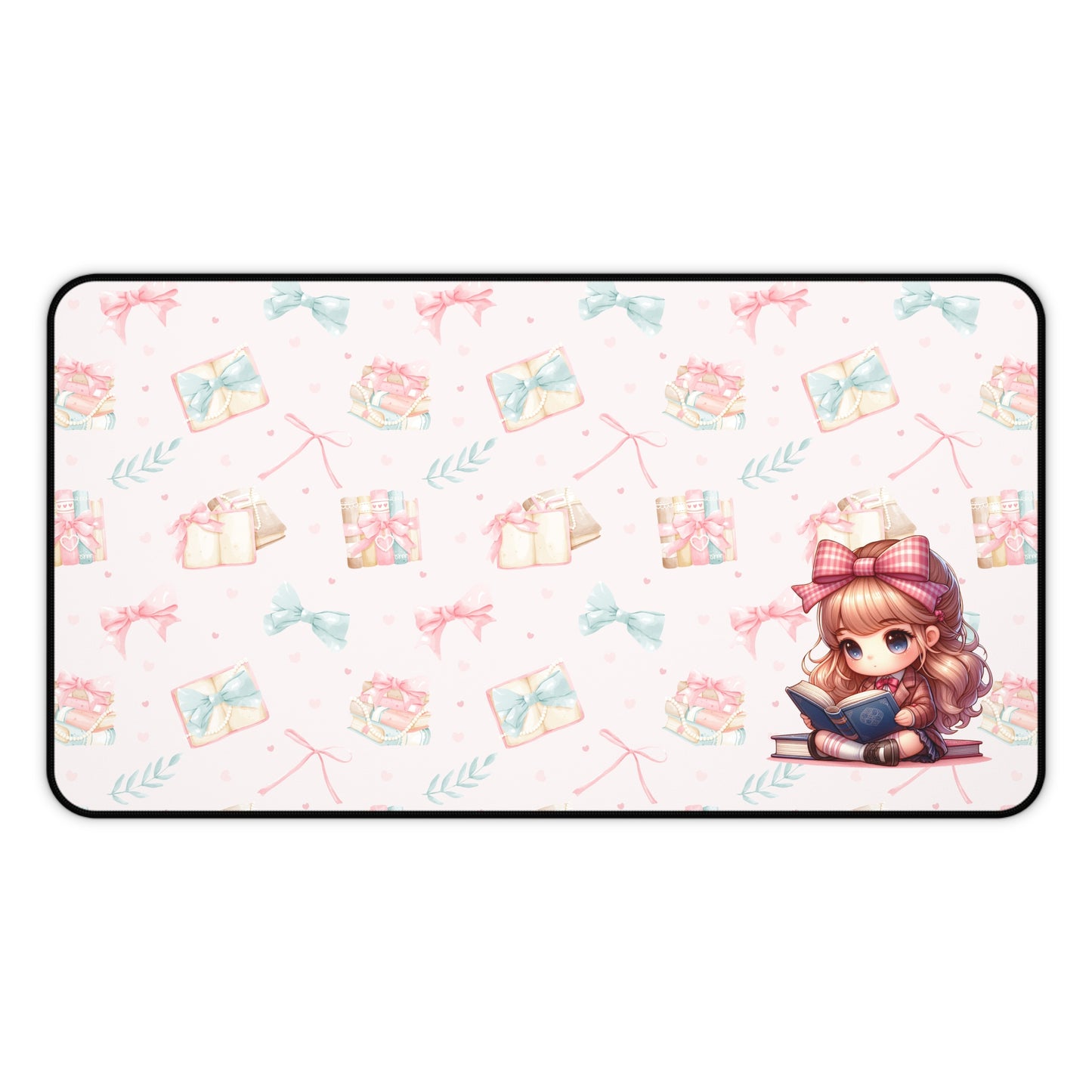 Cute Girl Reading Desk Mat