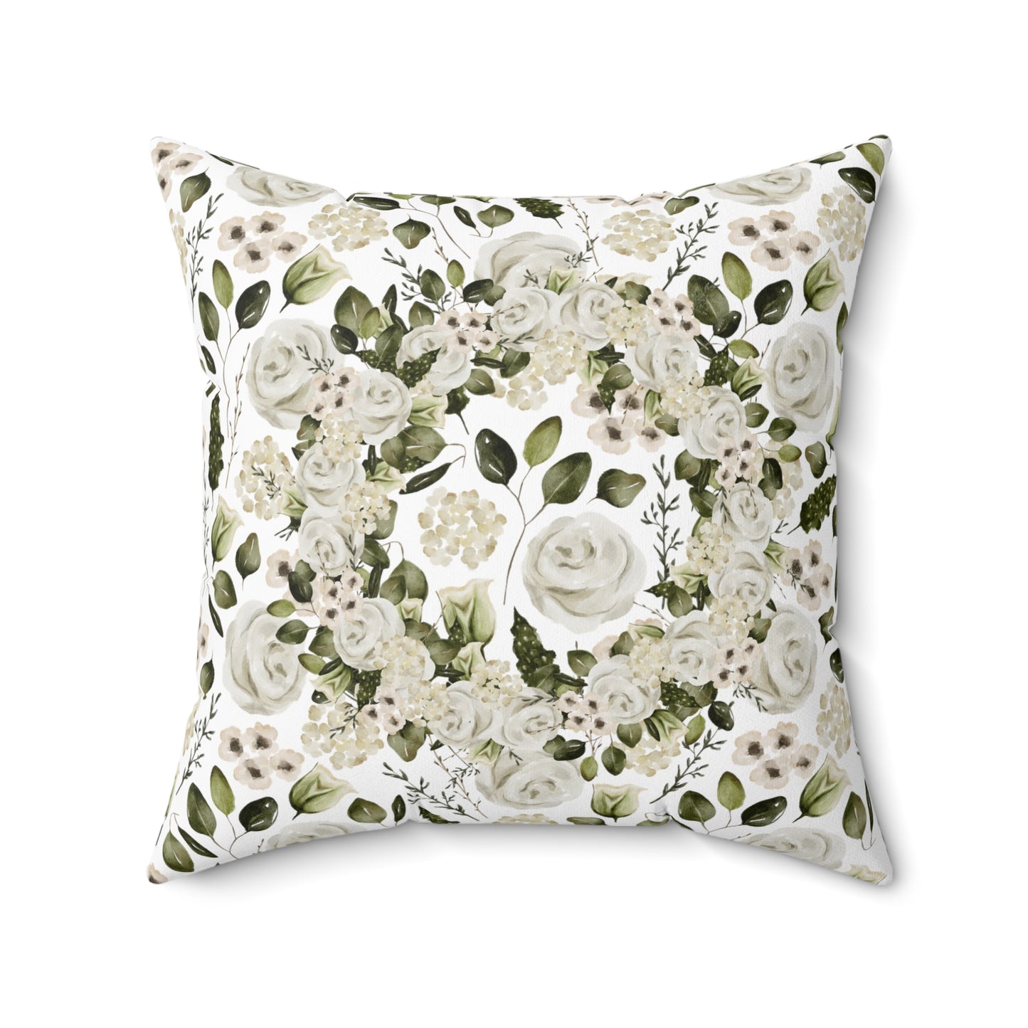 April Floral Accent Spun Polyester Square Pillow