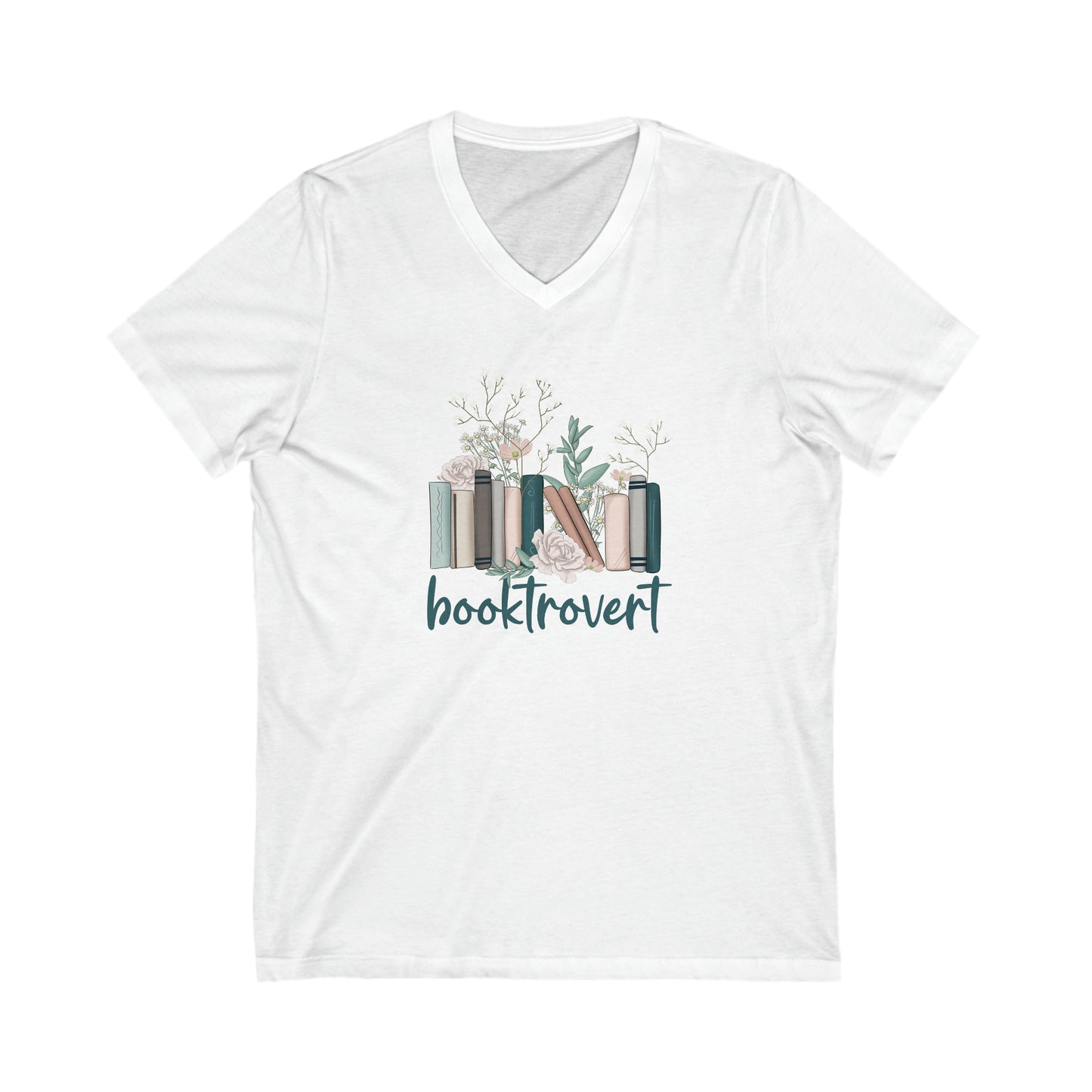 Booktrovert Unisex Jersey Short Sleeve V-Neck Tee