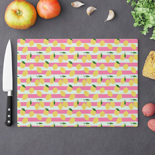 Pink Lemonade Striped Cutting Board