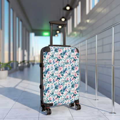 Pink and Teal Floral Suitcase