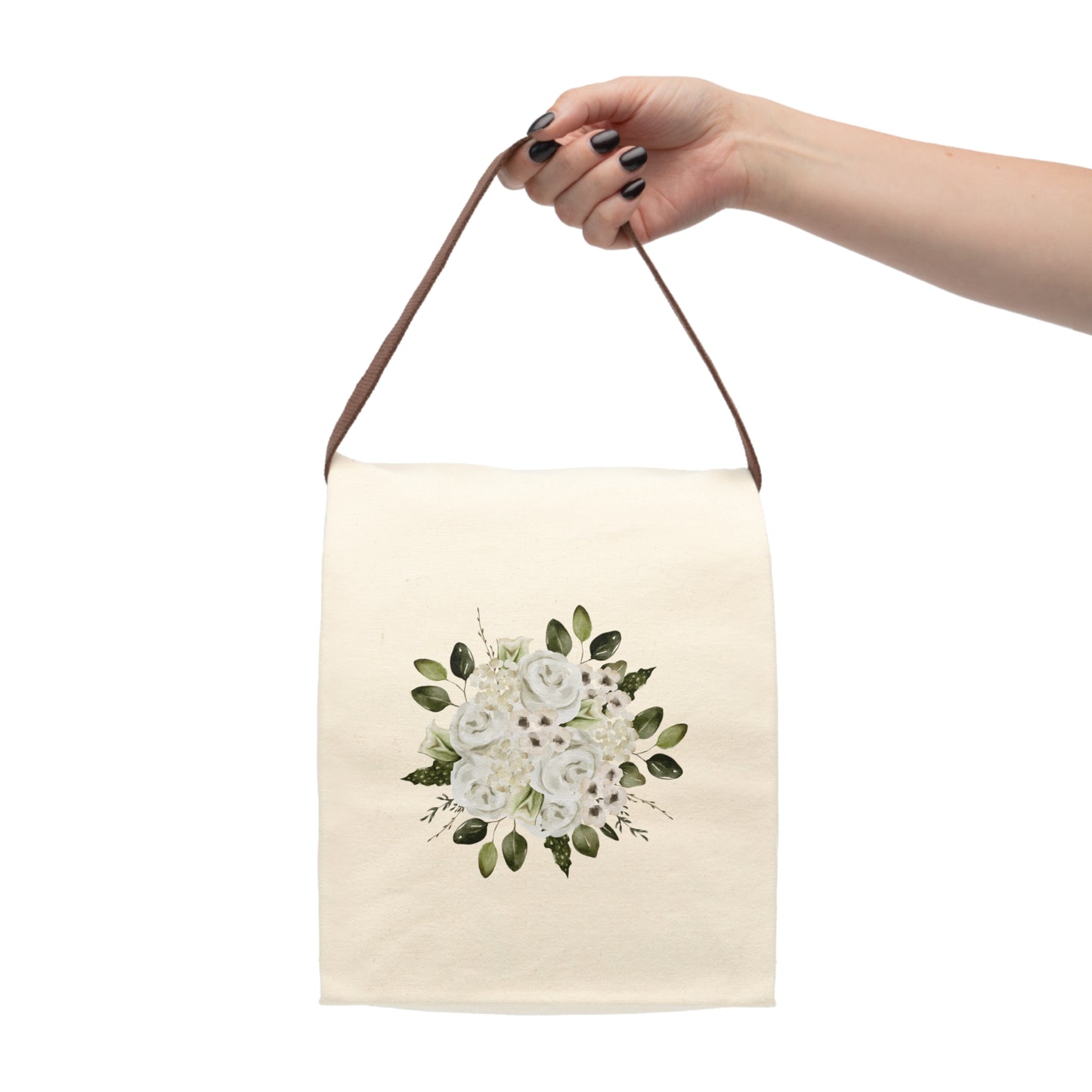 April Bouquet Canvas Lunch Bag With Strap