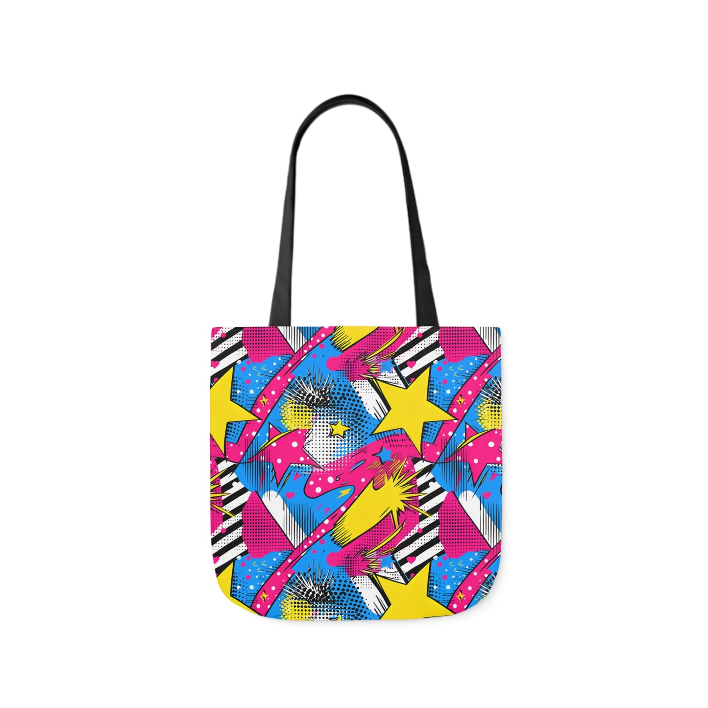 Star Pop Canvas Tote Bag, 3-Color Straps