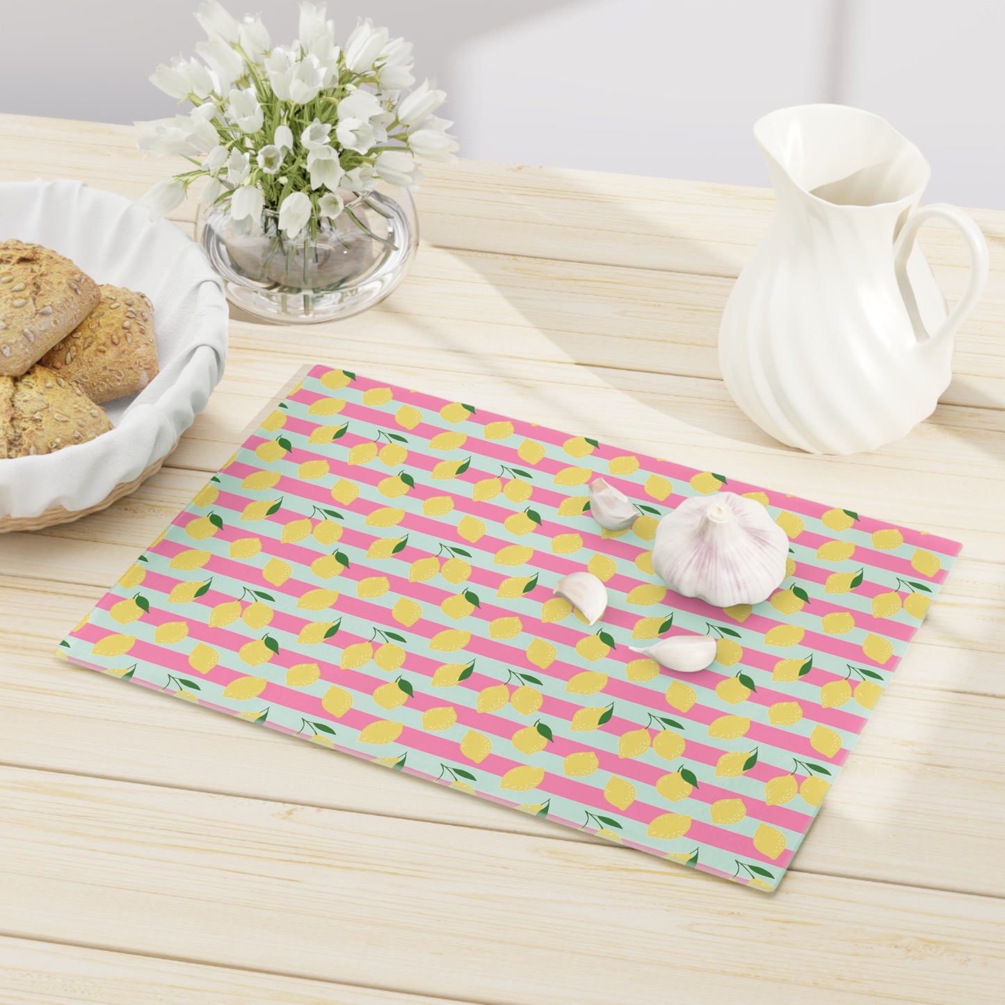 Pink Lemonade Striped Cutting Board