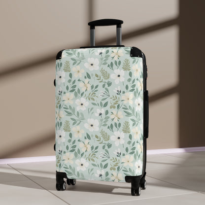 Sage Floral Suitcase