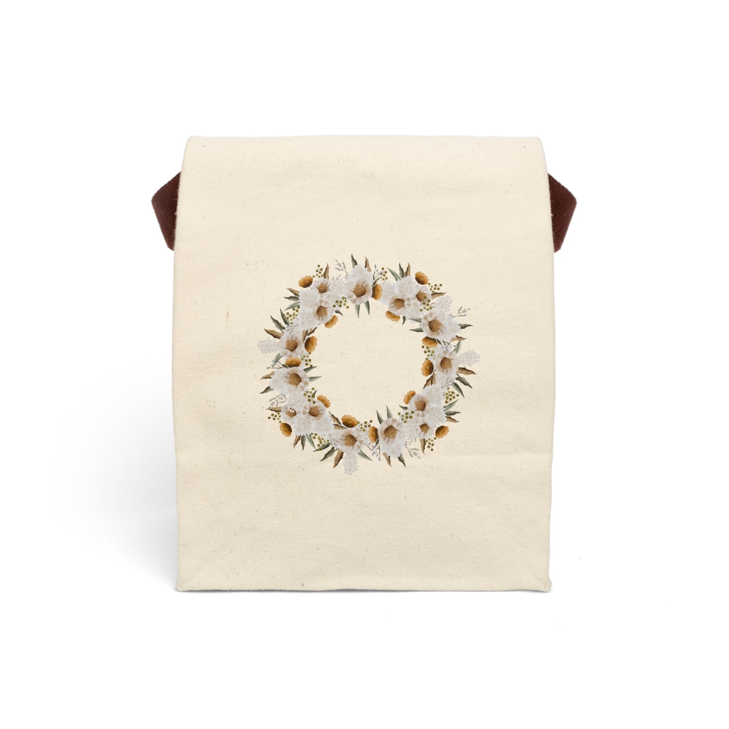 March Floral Canvas Lunch Bag With Strap