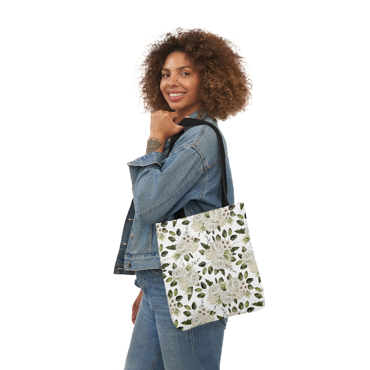 April Floral Canvas Tote Bag, 5-Color Straps