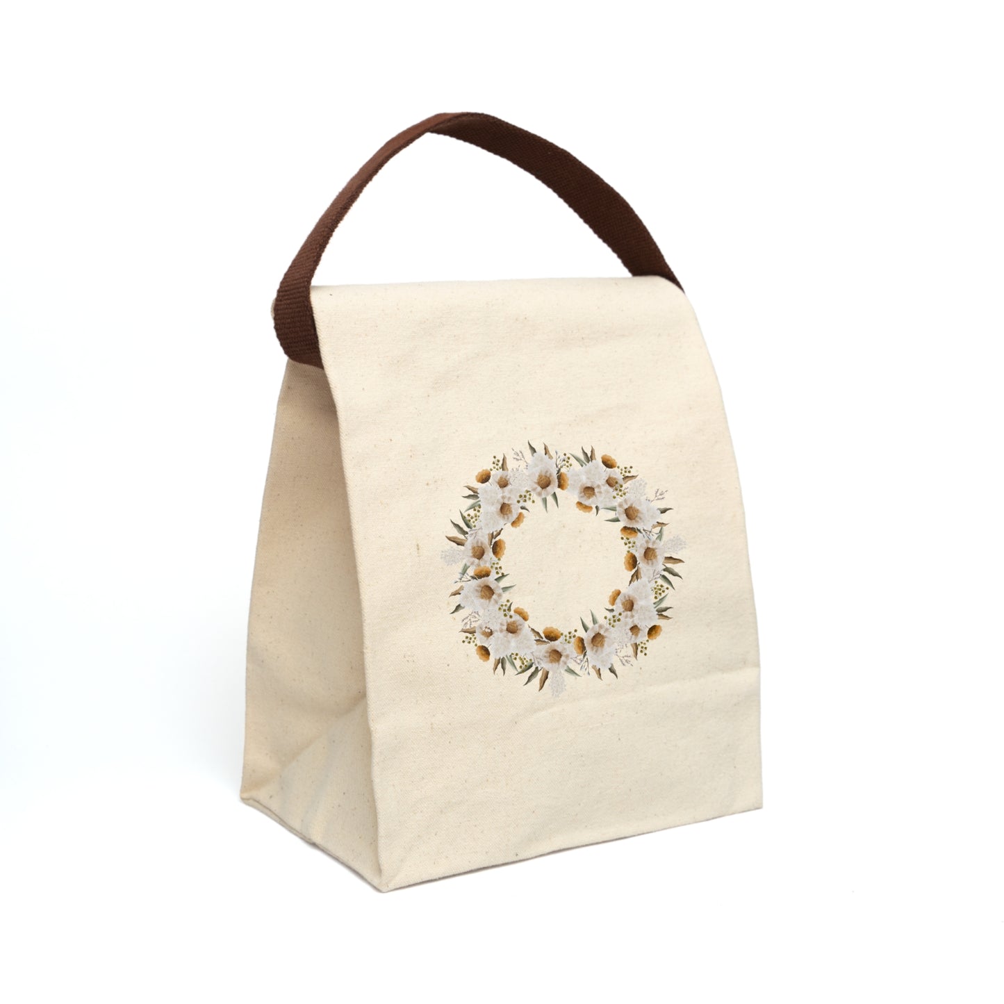 March Floral Canvas Lunch Bag With Strap