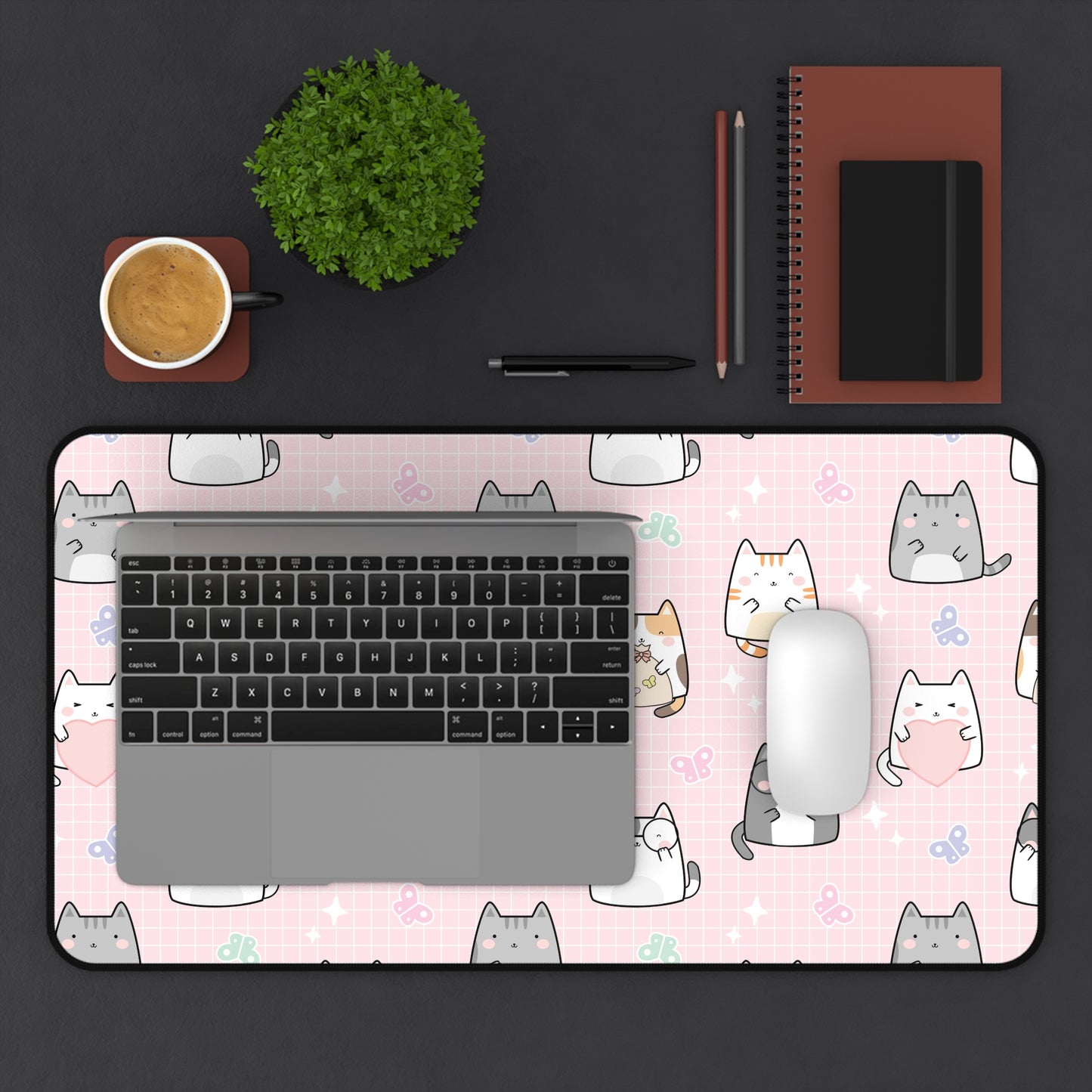 Pink Cats Desk Mat