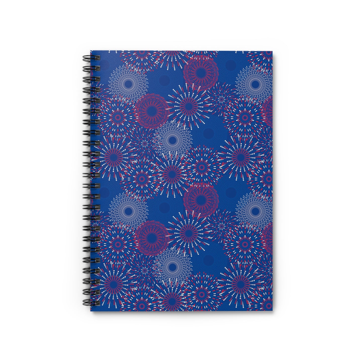 Red White & Blue Fireworks Spiral Notebook - Ruled Line