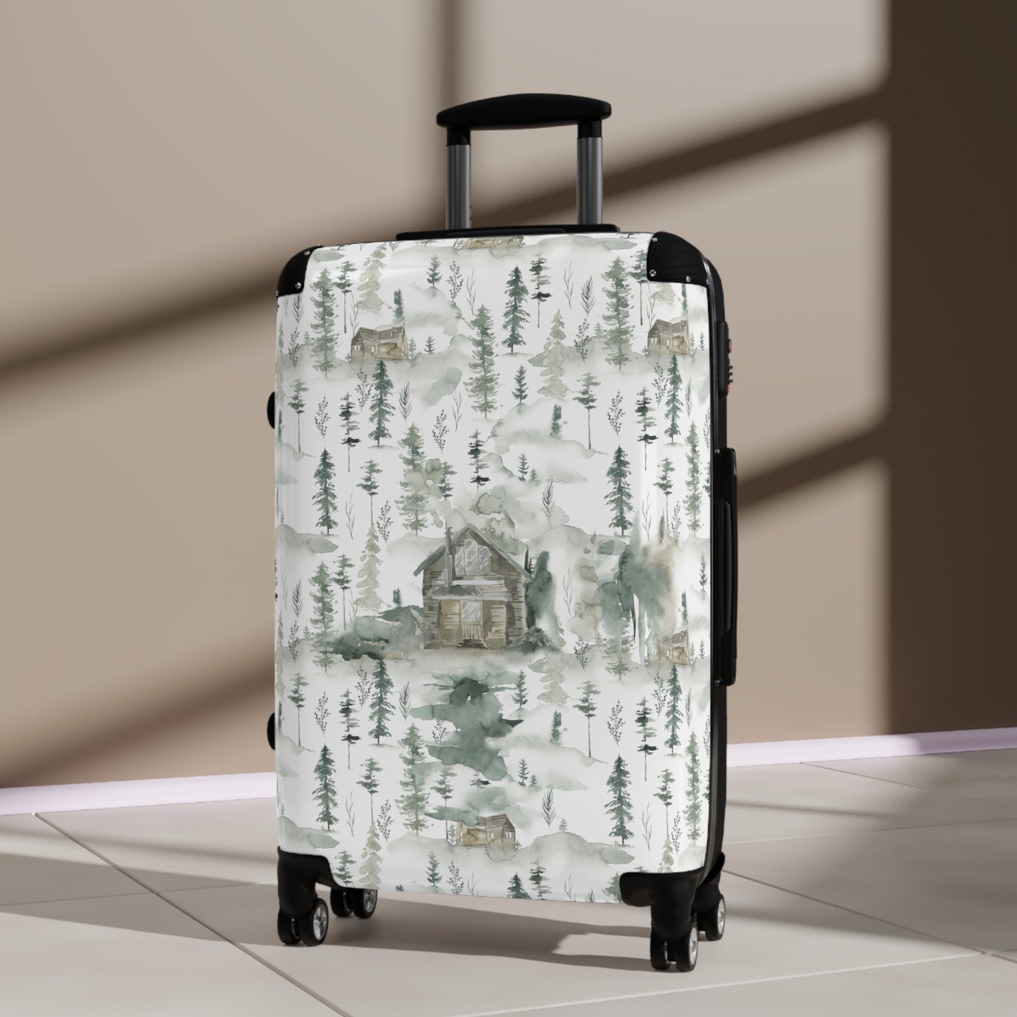 Green Woodland Mountain Suitcase