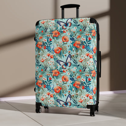 Butterfly Floral Suitcase