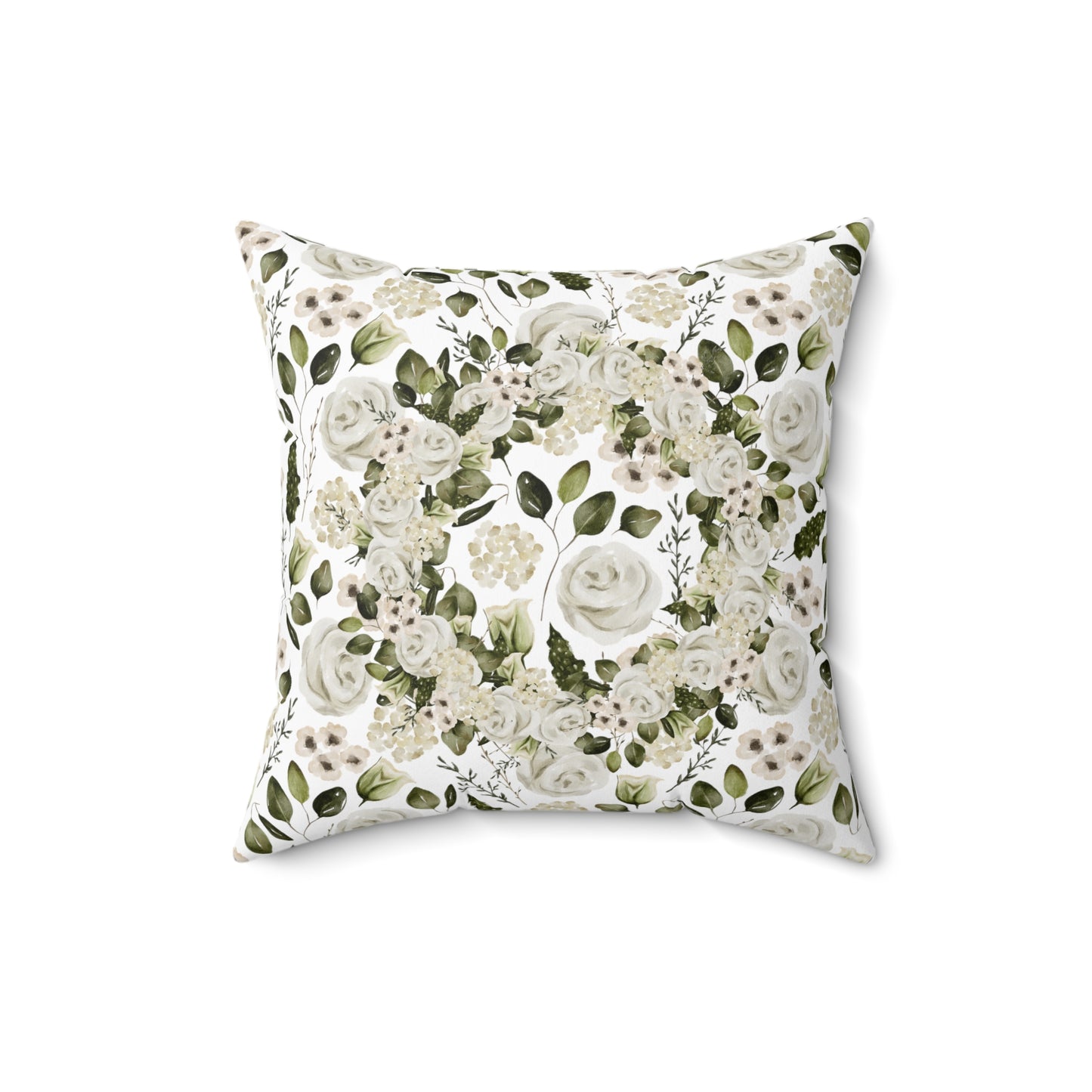 April Floral Accent Spun Polyester Square Pillow