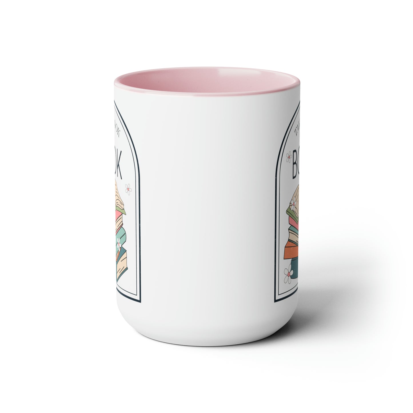 Take A Look It's In A Book Stack Two-Tone Coffee Mugs, 15oz