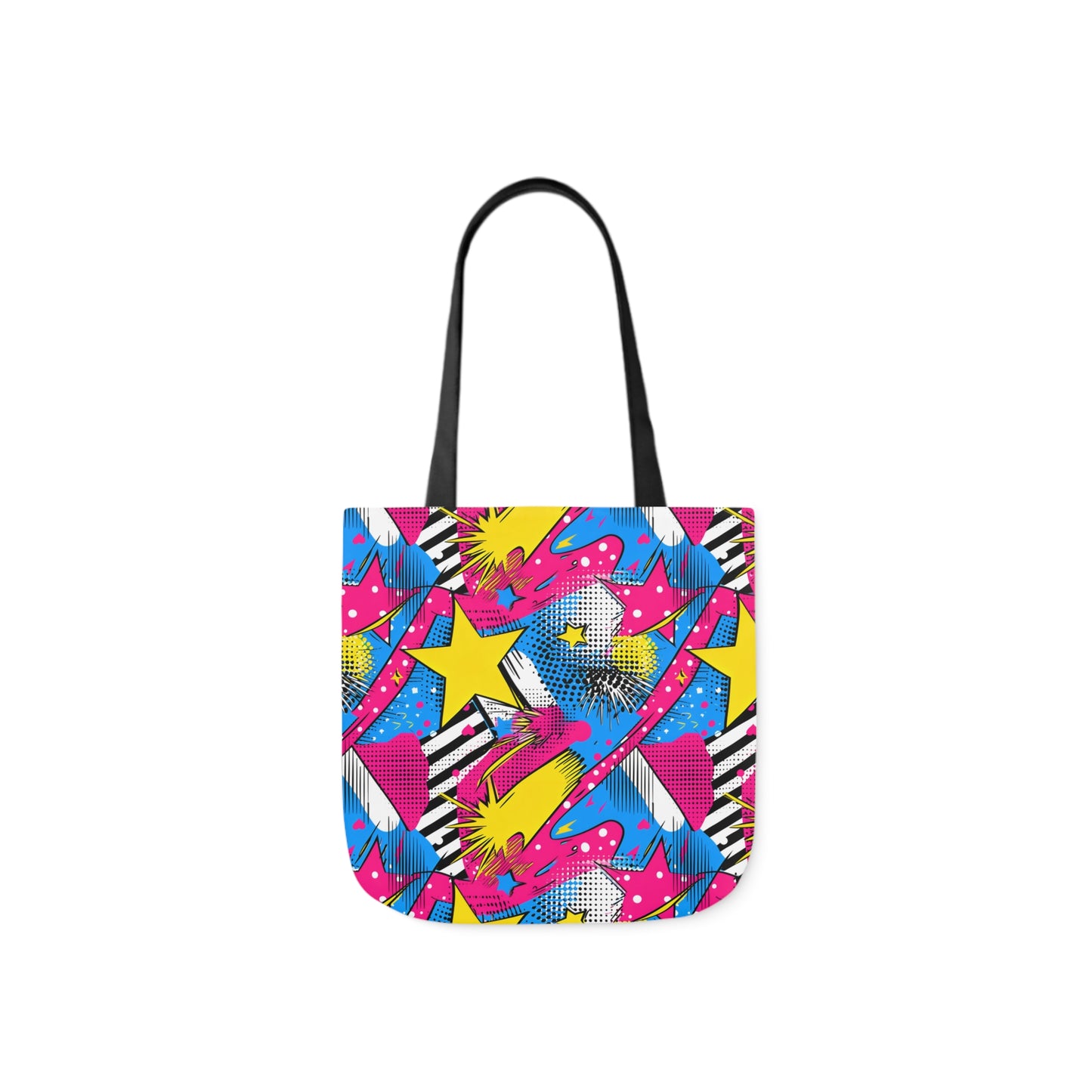 Star Pop Canvas Tote Bag, 3-Color Straps