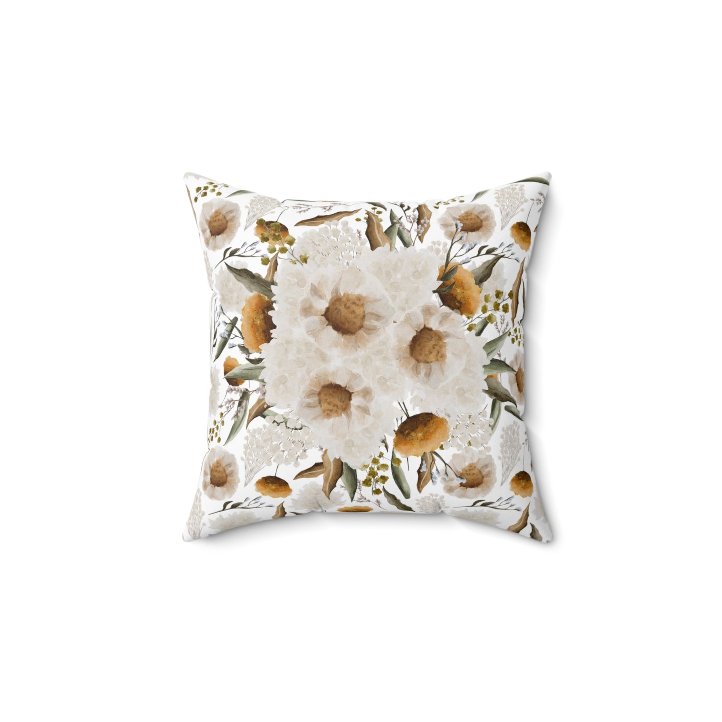 March Floral Accent Spun Polyester Square Pillow