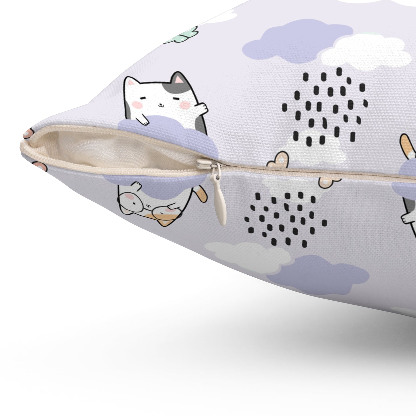 Cat Clouds Spun Polyester Square Pillow