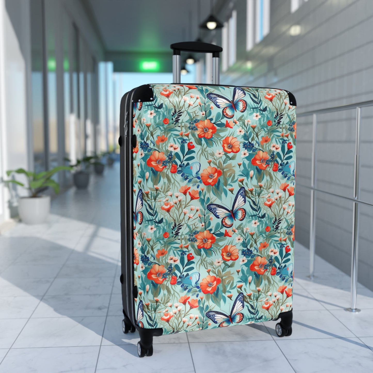 Butterfly Floral Suitcase