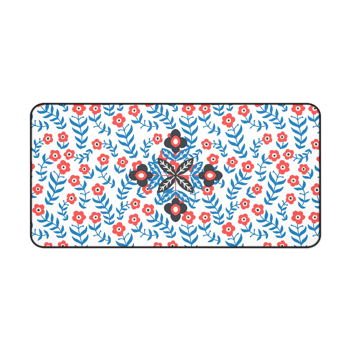 North Dreams Red Floral Desk Mat