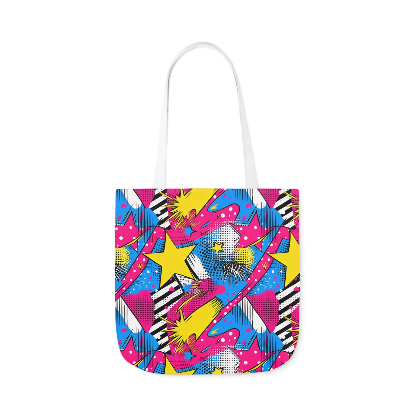 Star Pop Canvas Tote Bag, 3-Color Straps