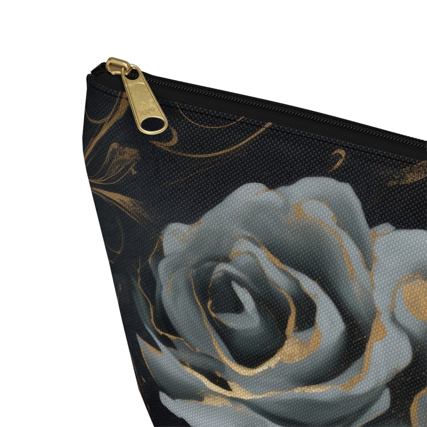 Black Blue Rose Accessory Pouch w T-bottom