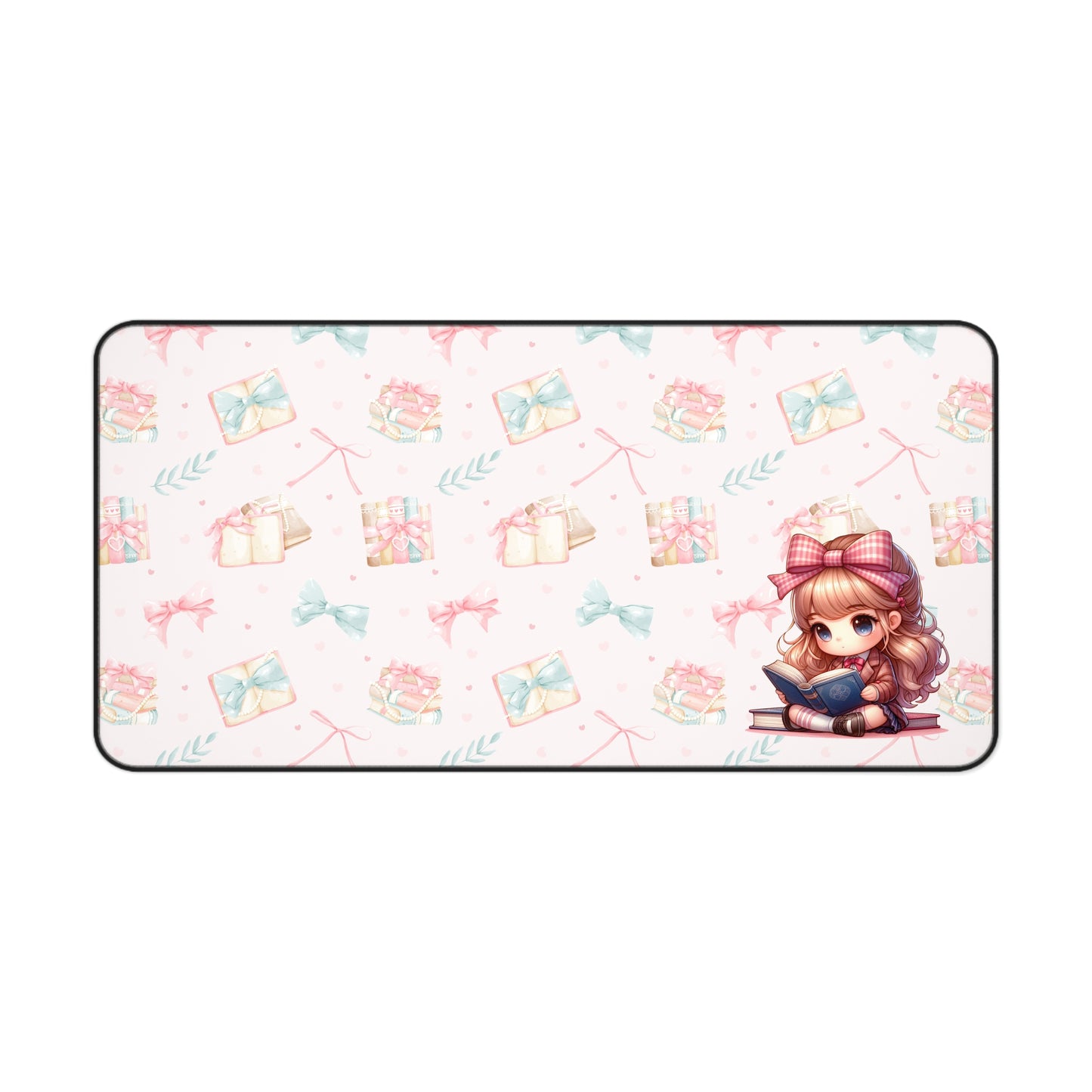 Cute Girl Reading Desk Mat