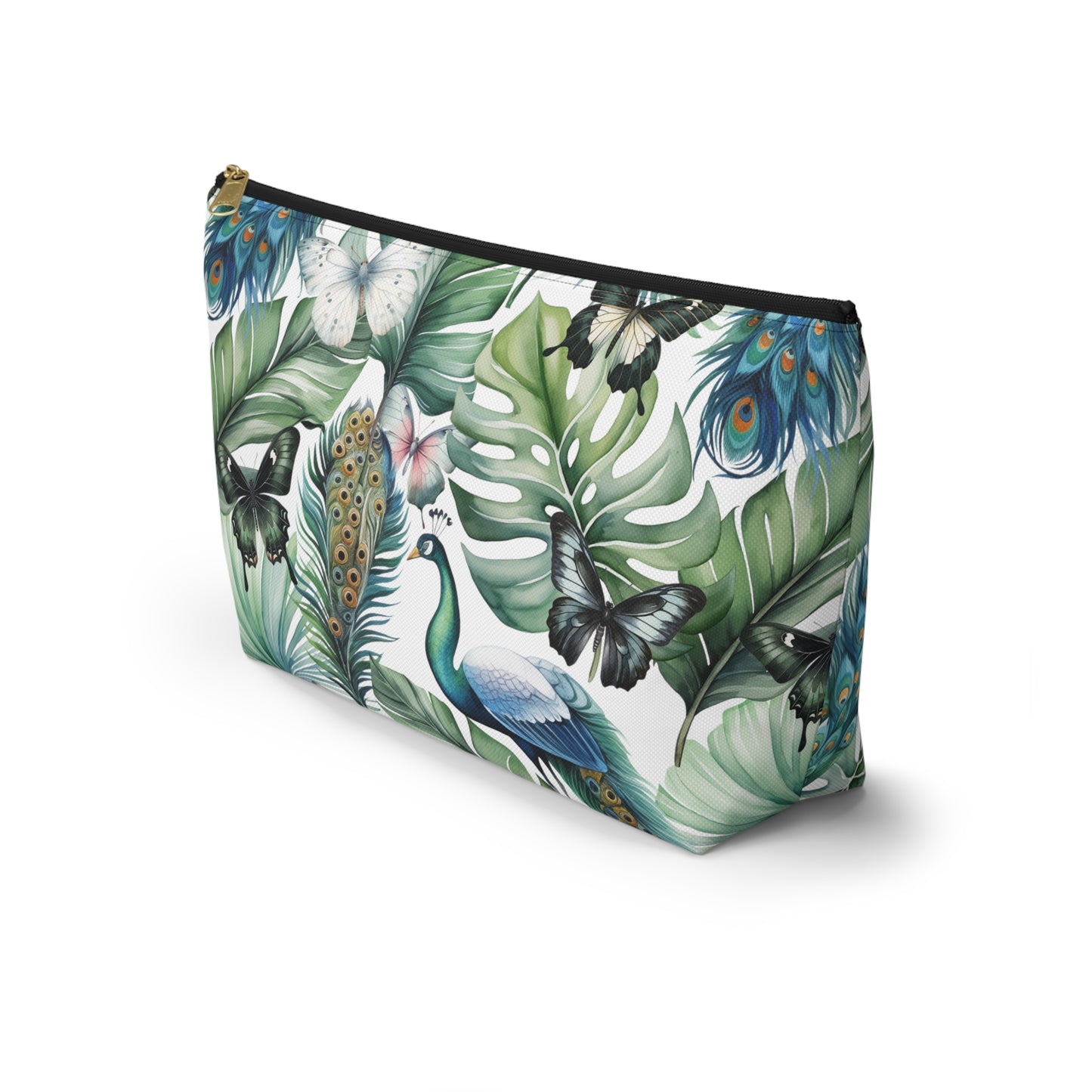 Tropical Peacock Accessory Pouch w T-bottom