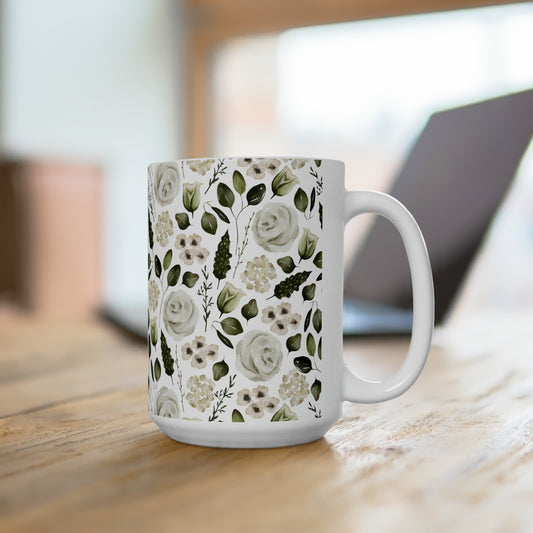 April Floral Ceramic Mug 15oz