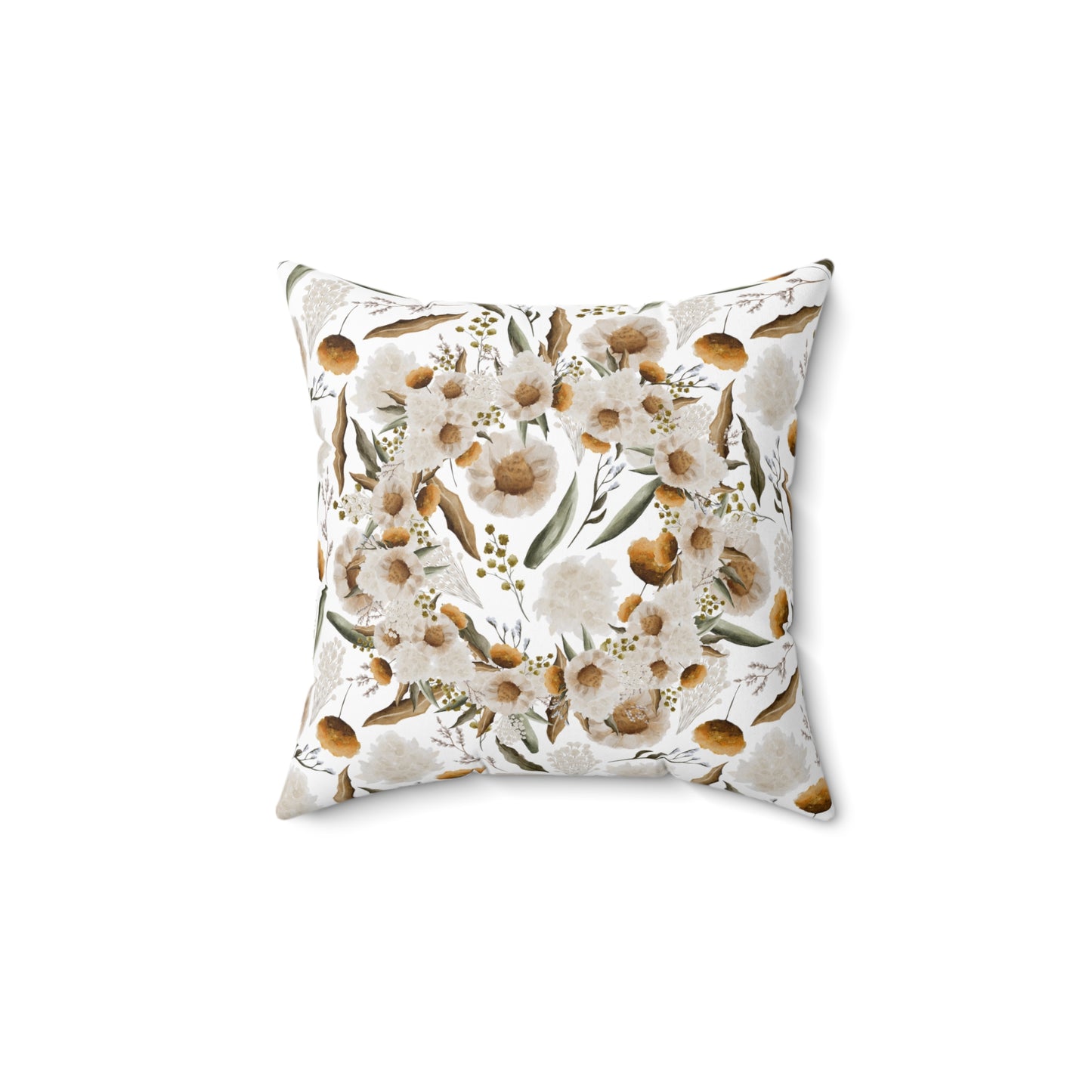 March Floral Accent Spun Polyester Square Pillow