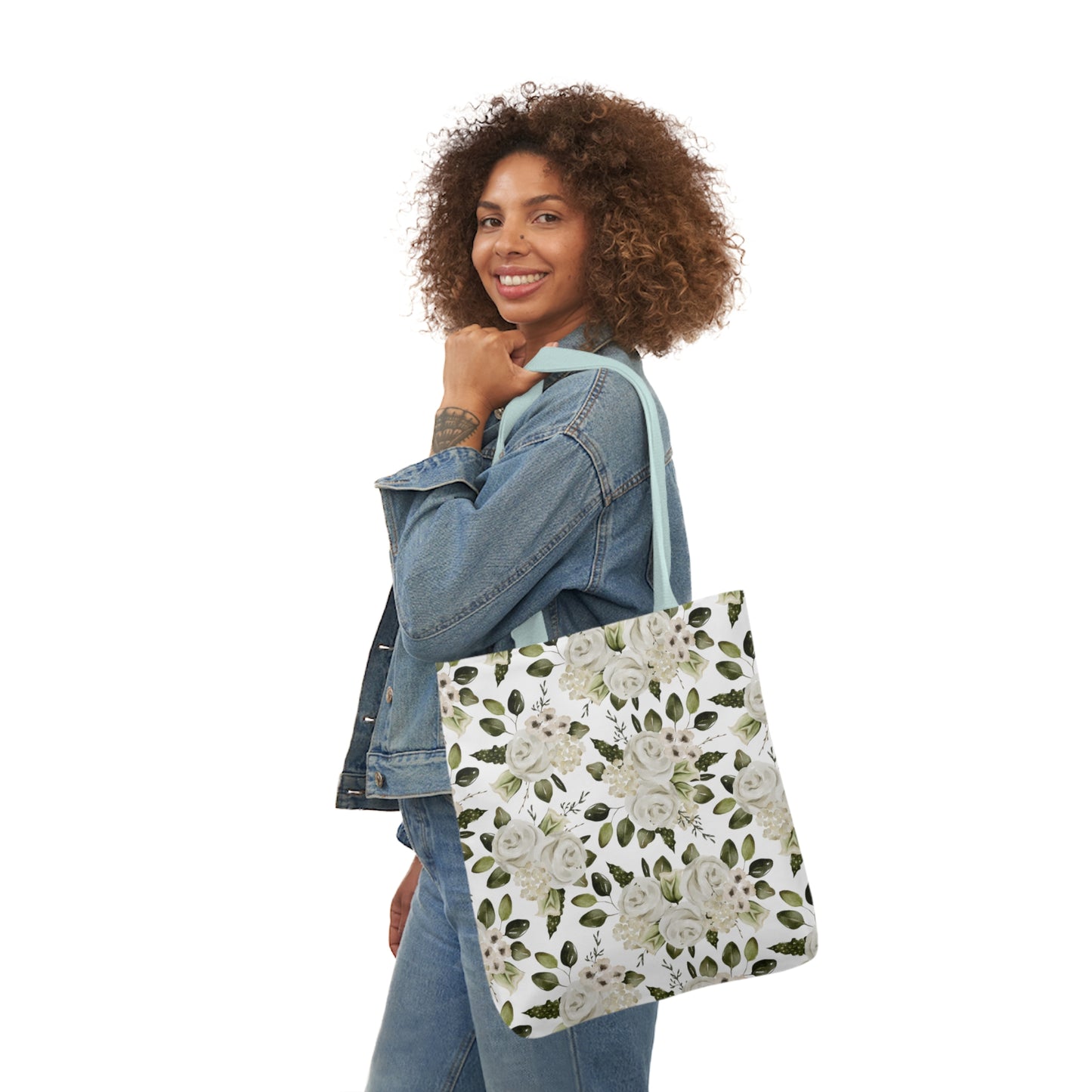 April Floral Canvas Tote Bag, 5-Color Straps