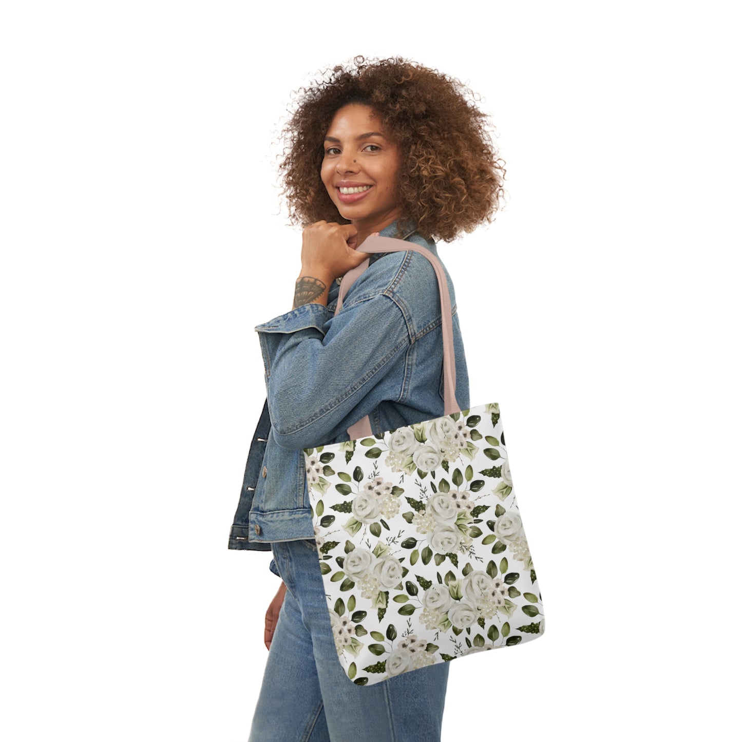 April Floral Canvas Tote Bag, 5-Color Straps