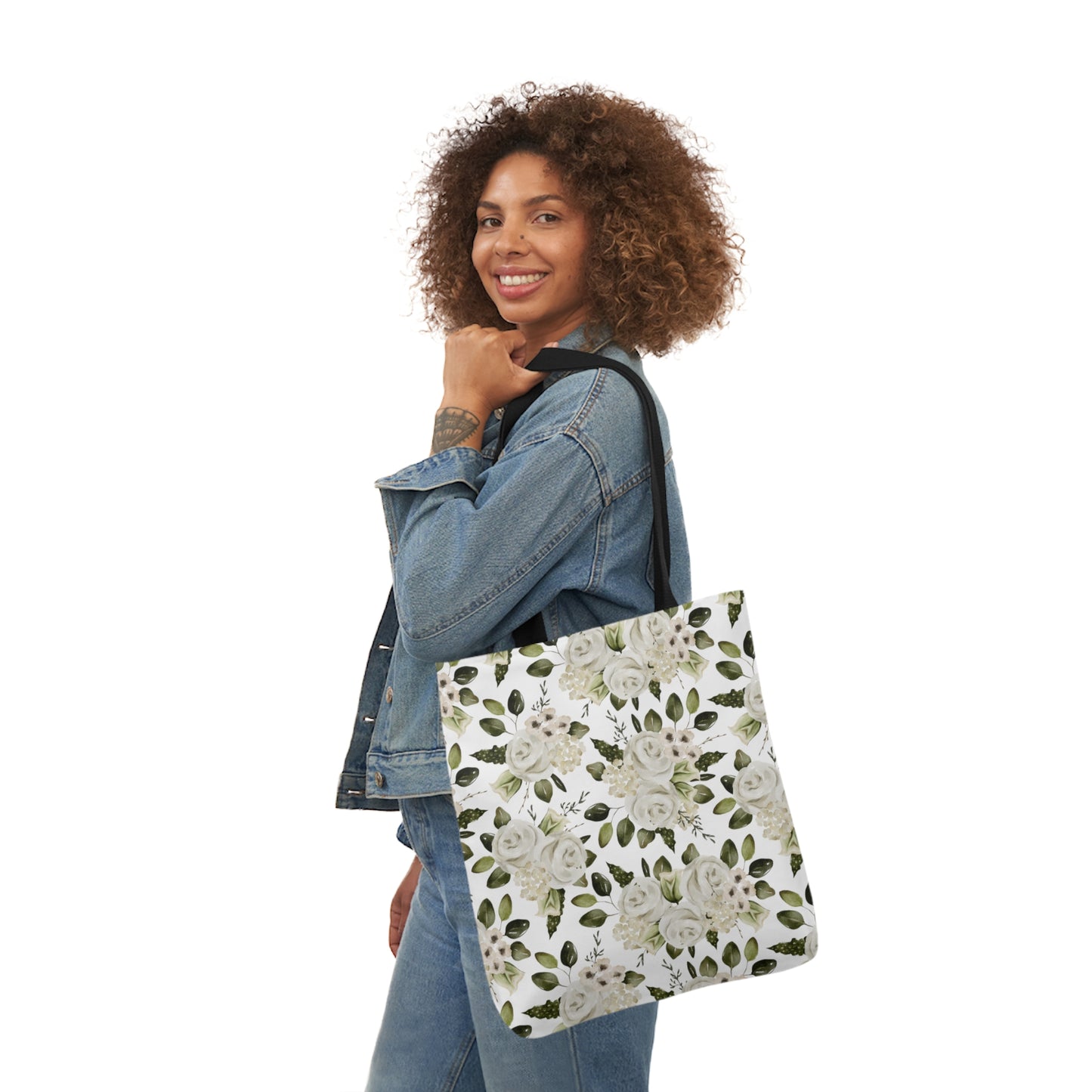 April Floral Canvas Tote Bag, 5-Color Straps