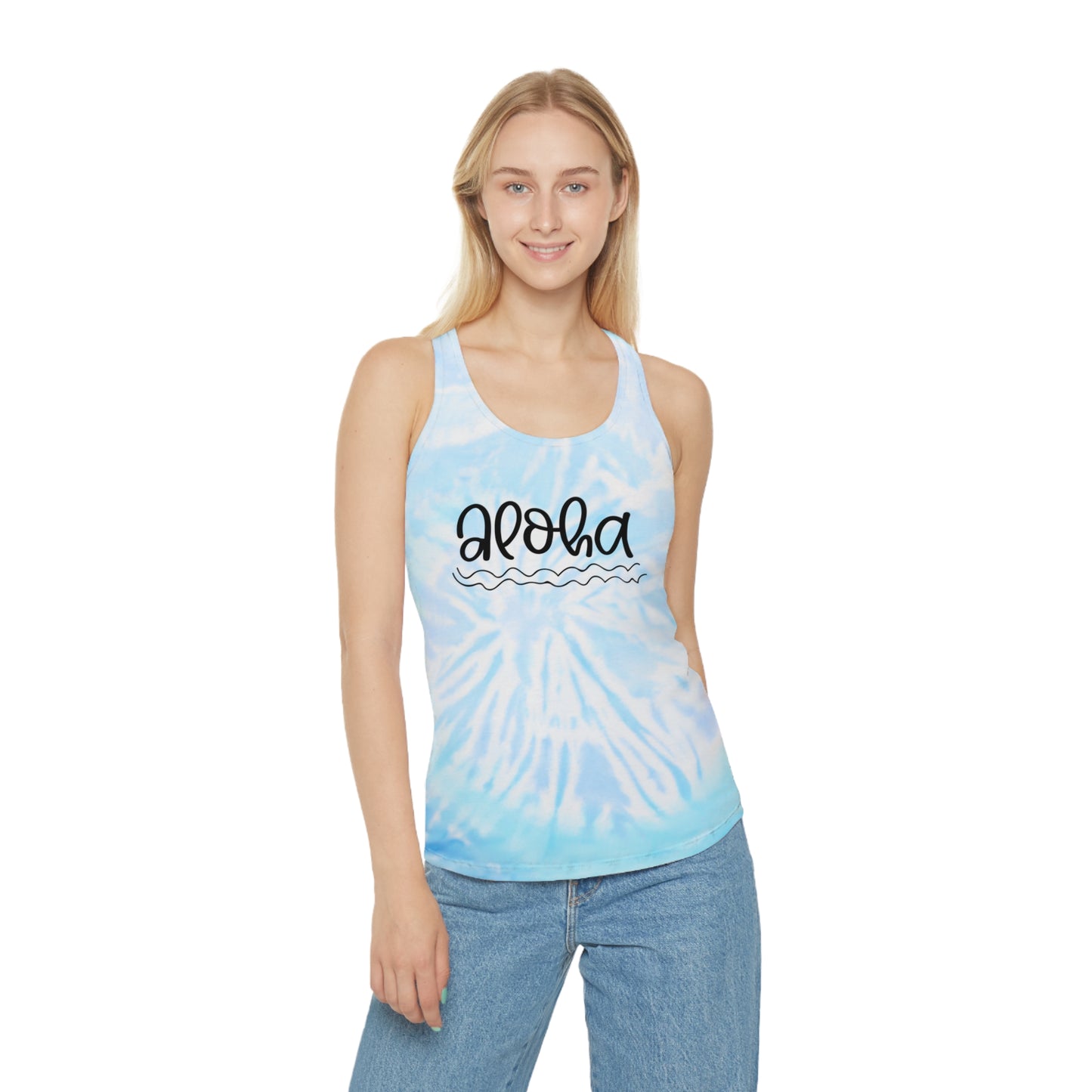 Aloha Tie Dye Racerback Tank Top