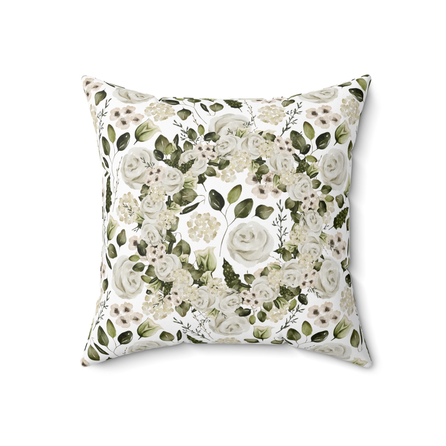 April Floral Accent Spun Polyester Square Pillow