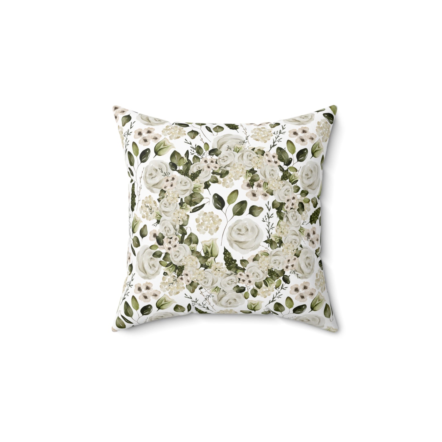 April Floral Accent Spun Polyester Square Pillow