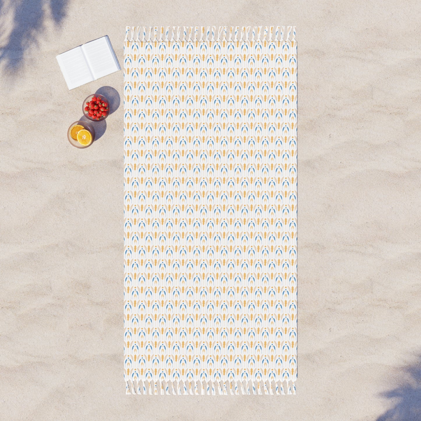 Yellow & Blue Fronds Boho Beach Cloth