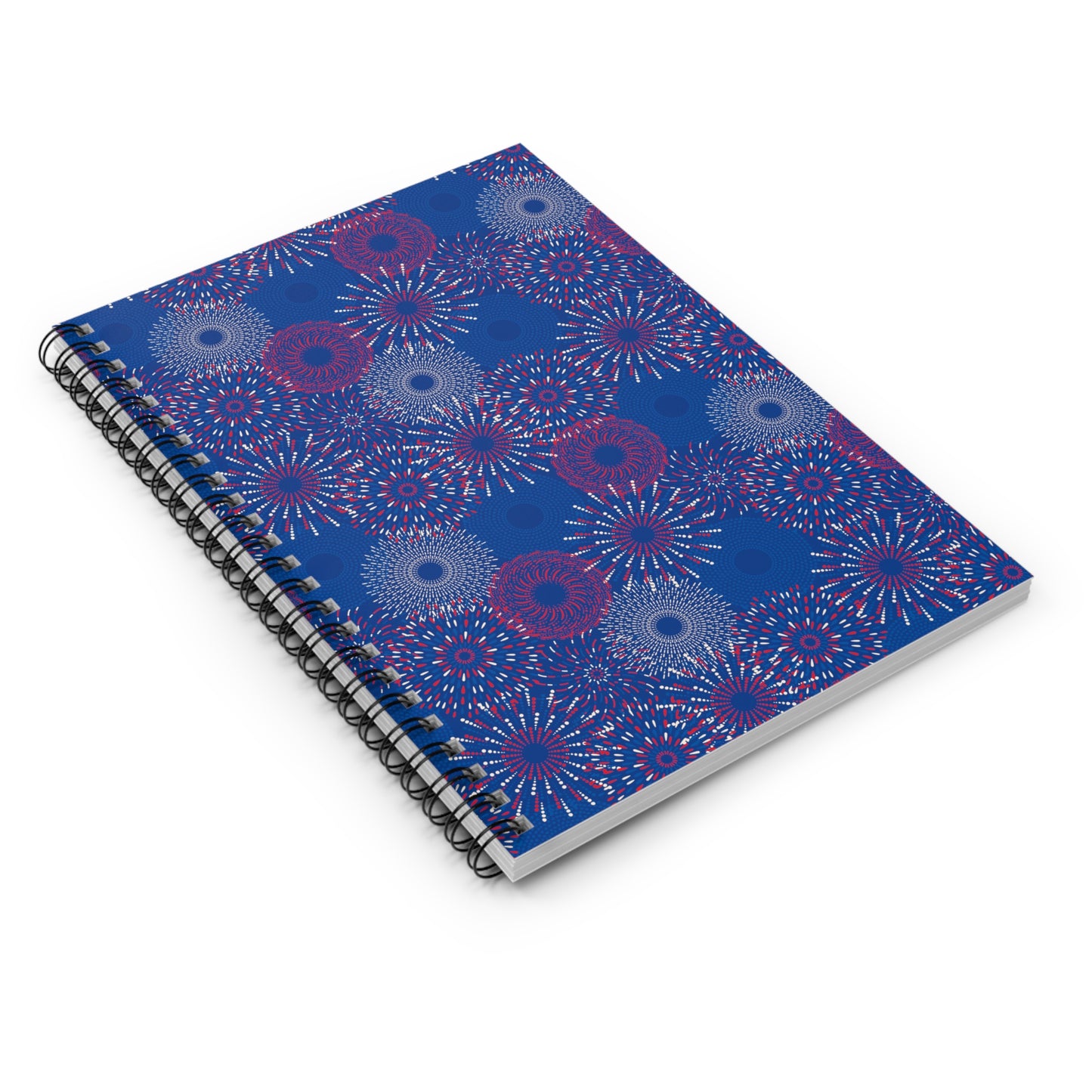 Red White & Blue Fireworks Spiral Notebook - Ruled Line