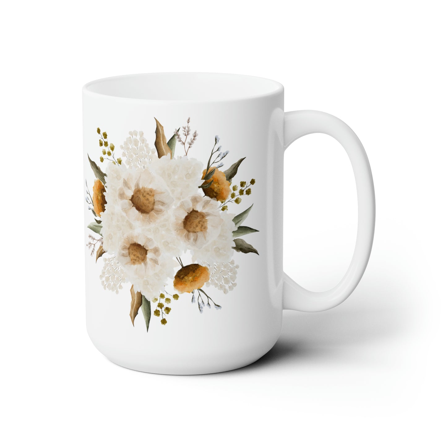 March Floral Ceramic Mug 15oz