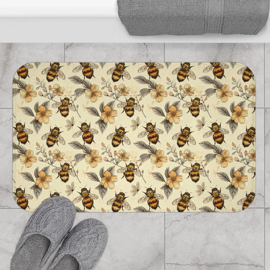 Vintage Bees Bath Mat